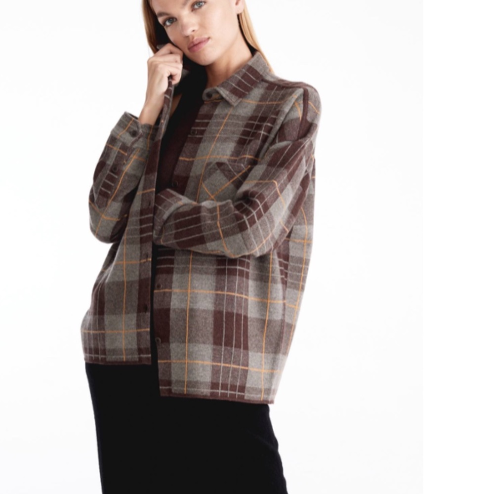 Plaid Cashmere Shacket from NakedCashmere